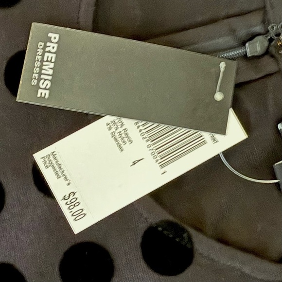 Women’s Polka Dot Shift Mini Dress Size 4 in Black - Picture 4 of 6